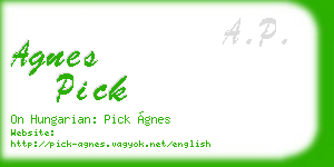 agnes pick business card
